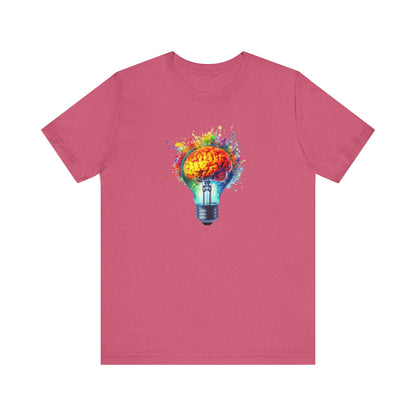 Light Bulb Moment- Unisex Jersey Short Sleeve Shirt with Colorful Idea Design