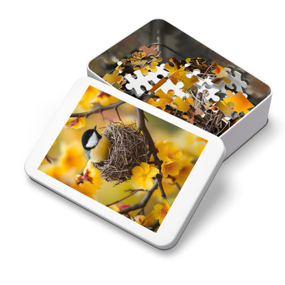 Yellow and Black Bird Nesting Jigsaw Puzzle (30, 110, 252, 500,1000-Piece)