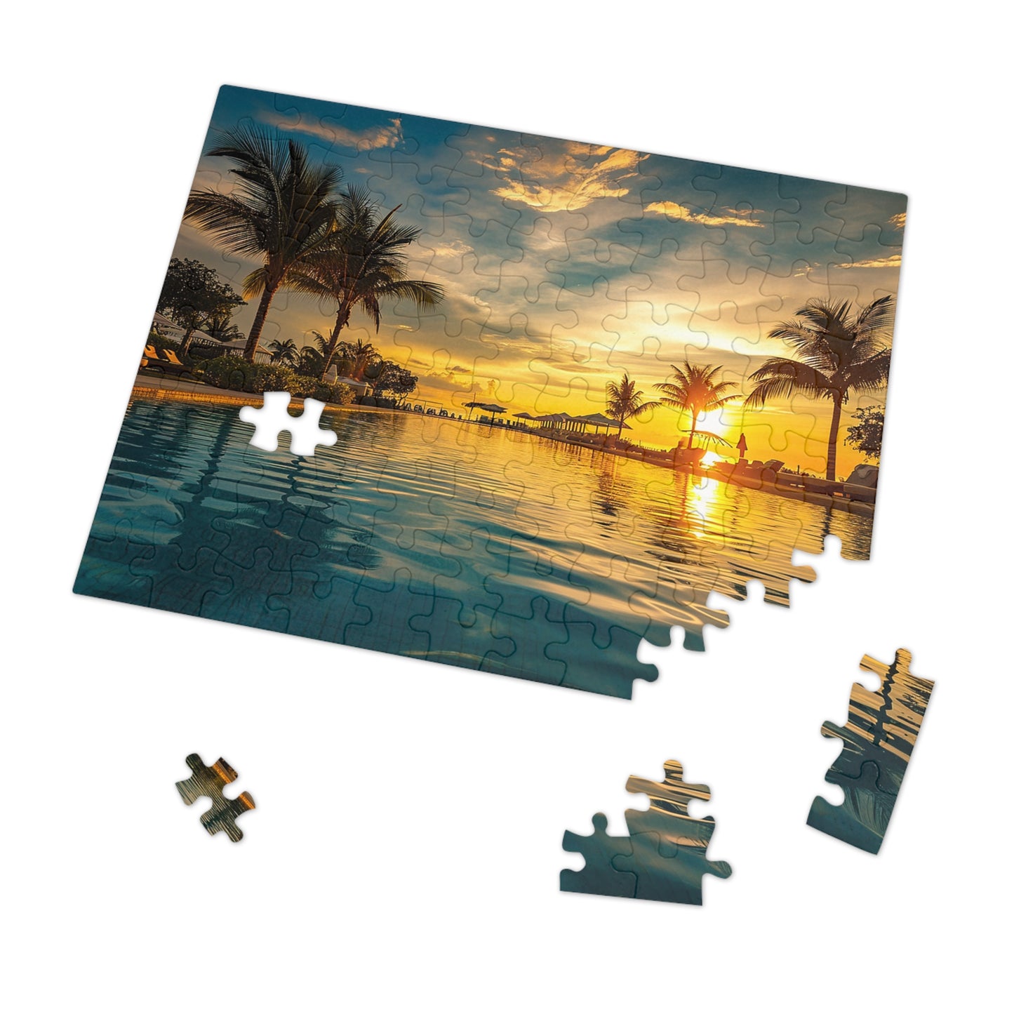 Sunset by the Pool  Jigsaw Puzzle (30, 110, 252, 500,1000-Piece)