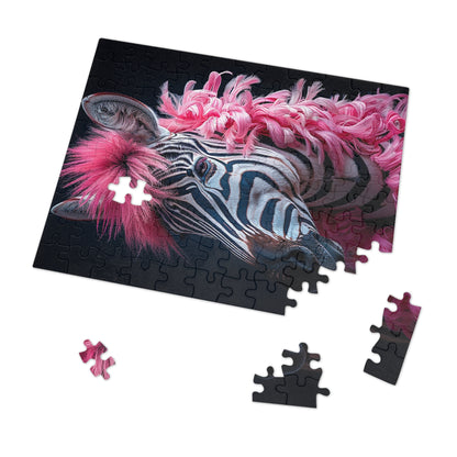 Zebra with Pink Boa Jigsaw Puzzle (30, 110, 252, 500,1000-Piece)