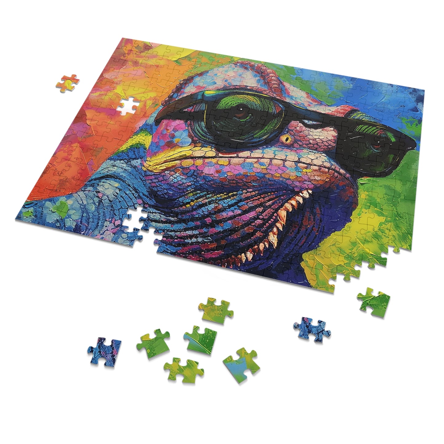 Cool Colorful Chameleon Jigsaw Puzzle (30, 110, 252, 500,1000-Piece)