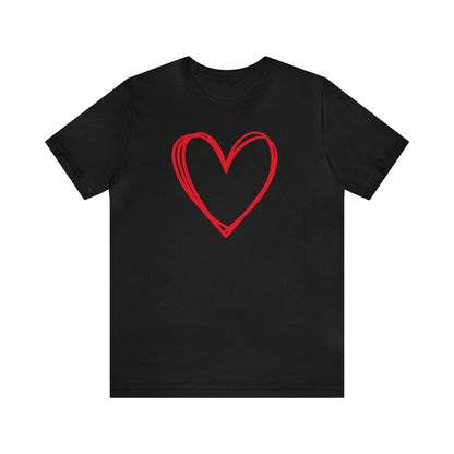 Hand-drawn Heart  Unisex Jersey Short Sleeve Tee