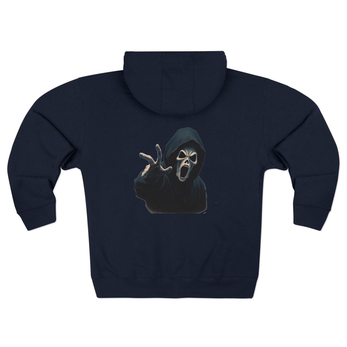 Scary Creeper Back Printed Full Zip Hoodie