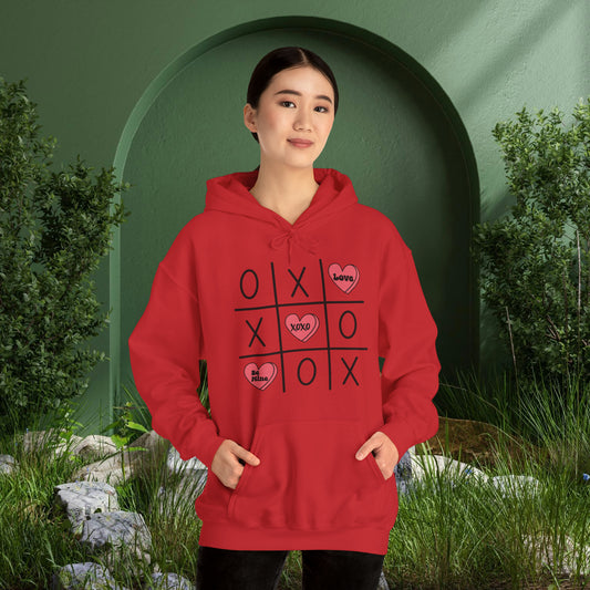 Valentine Tic Tac Toe  Unisex Heavy Blend™ Hooded Sweatshirt