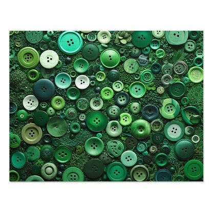 Green Buttons Laying in the Grass Jigsaw Puzzle (30, 110, 252, 500,1000-Piece)