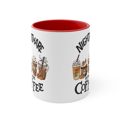 Nightmare Before Coffee Color Accent Coffee Mug, Coffee Lovers Coffee Cup