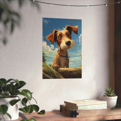 Cute Dog Poster, Kids Best Friend, Dog Lovers, Cartoon Dog, Matte Vertical Posters