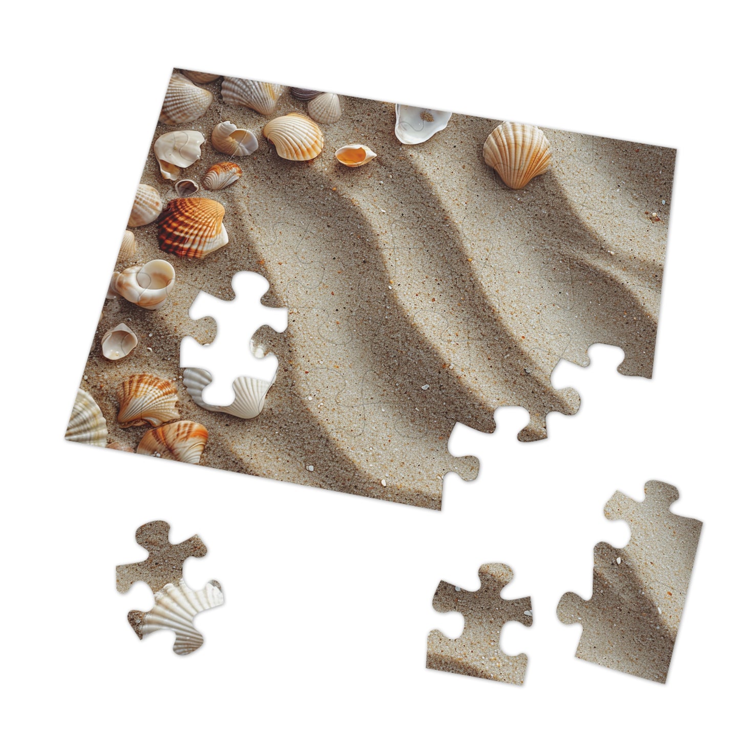 Sandy Beach Sea Shells  Jigsaw Puzzle (30, 110, 252, 500,1000-Piece)