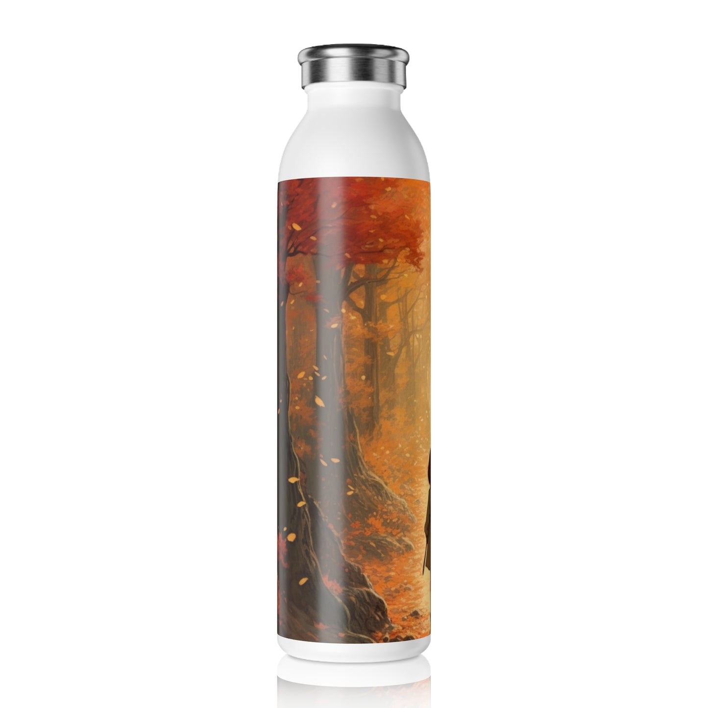 Autumn Anime Scene Slim Water Bottle