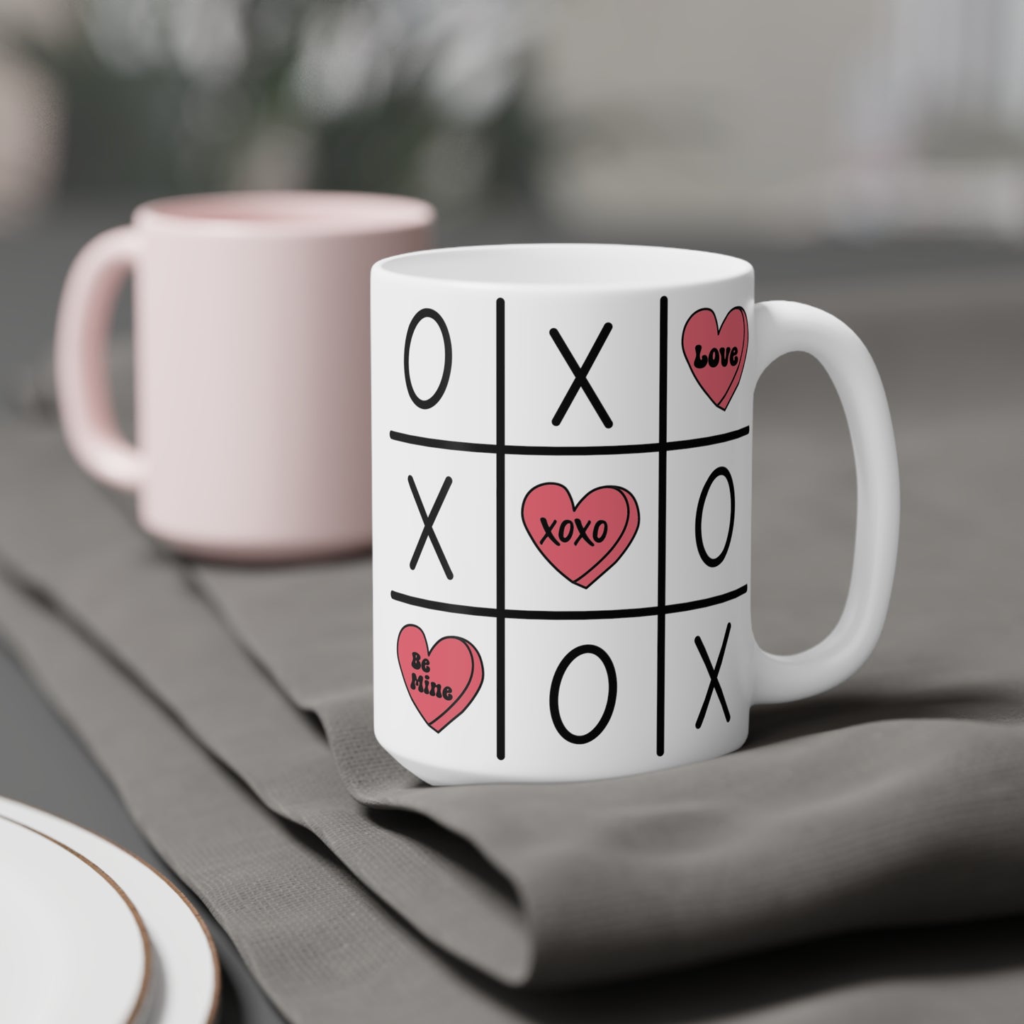 Valentine's Tic Tac Toe  Ceramic Mugs (11oz\15oz\20oz)