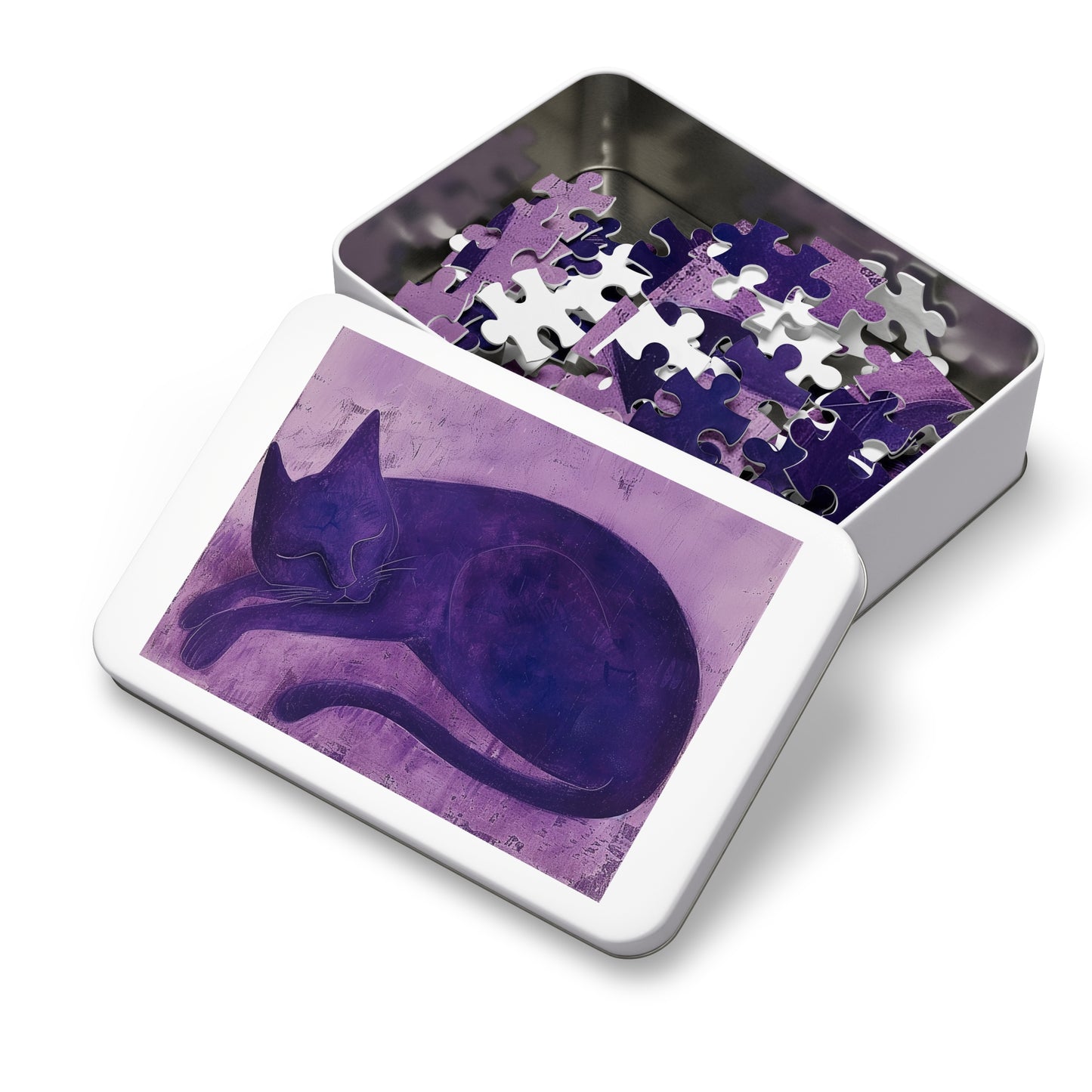 Purple Kitty Cat Jigsaw Puzzle (30, 110, 252, 500,1000-Piece)