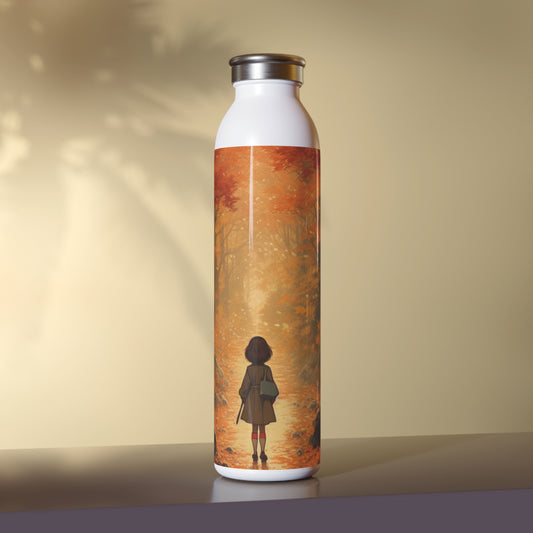 Autumn Anime Scene Slim Water Bottle