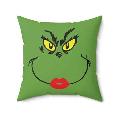 Miss Grinch  Spun Polyester Square Pillow