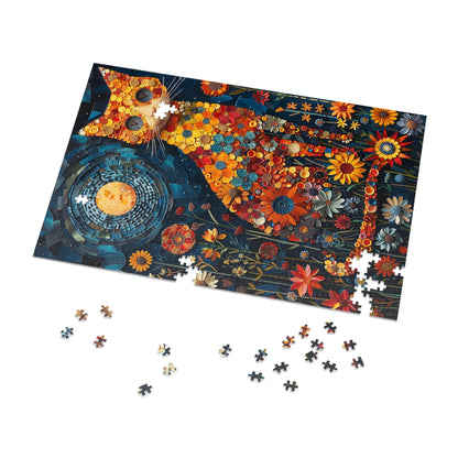 Flower Cat at Night Jigsaw Puzzle (30, 110, 252, 500,1000-Piece)