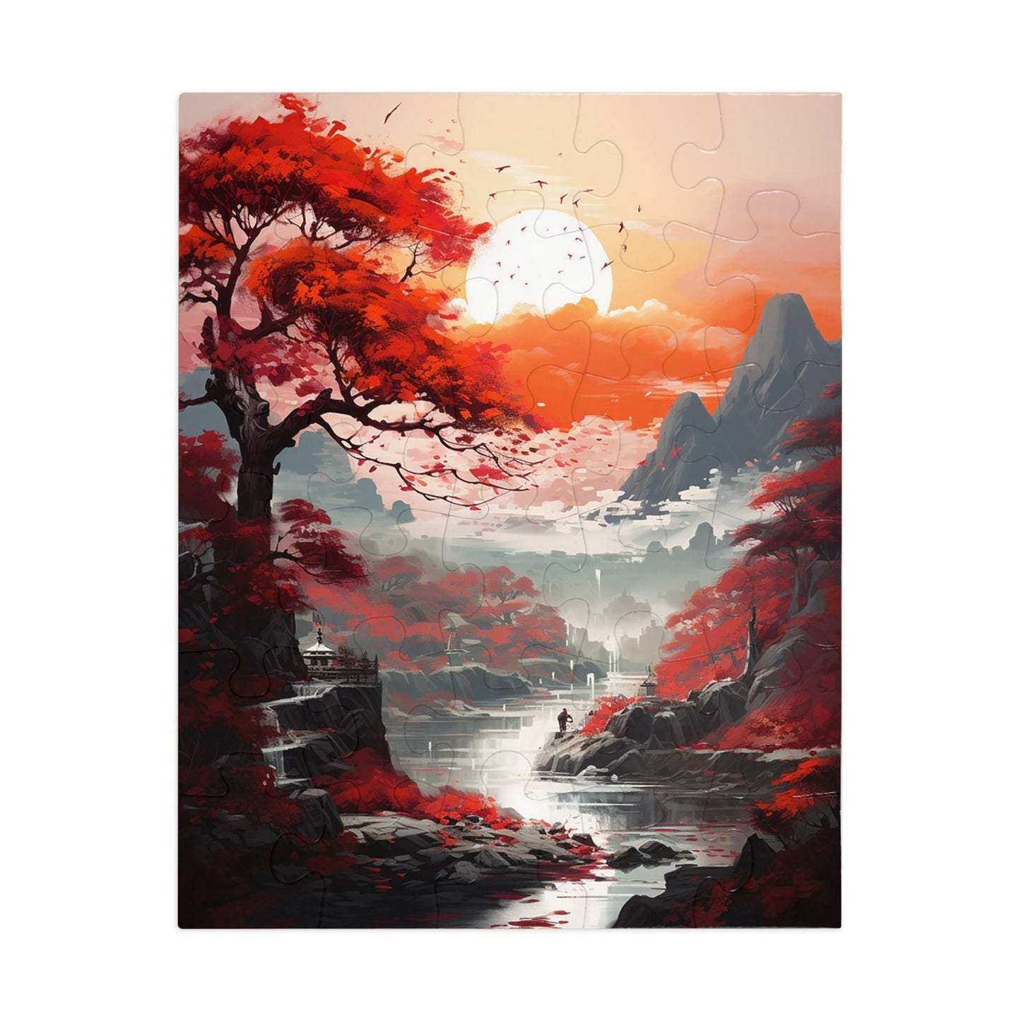 Mountain Stream at Sunset Jigsaw Puzzle (30, 110, 252, 500,1000-Piece)