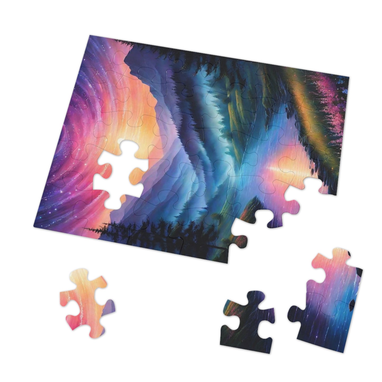 Colorful Abstract Mountain Landscape  Jigsaw Puzzle (30, 110, 252, 500,1000-Piece)