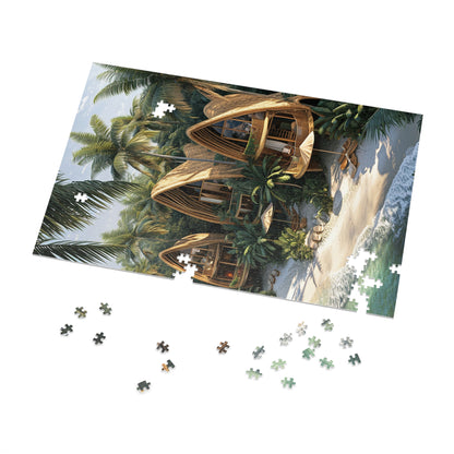 Tropical Beach Bungalow  Jigsaw Puzzle (30, 110, 252, 500,1000-Piece)