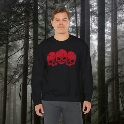 Red Skull Halloween Crewneck Sweatshirt