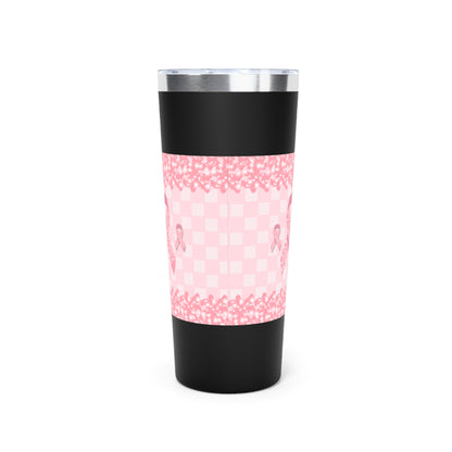 Think Pink Breast Cancer Awareness Pink Ribbon Copper Vacuum Insulated Tumbler, 22oz