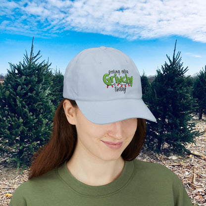 Feeling Extra Grinchy  Embroidery Dad Cap - Holiday Cheer Accessory