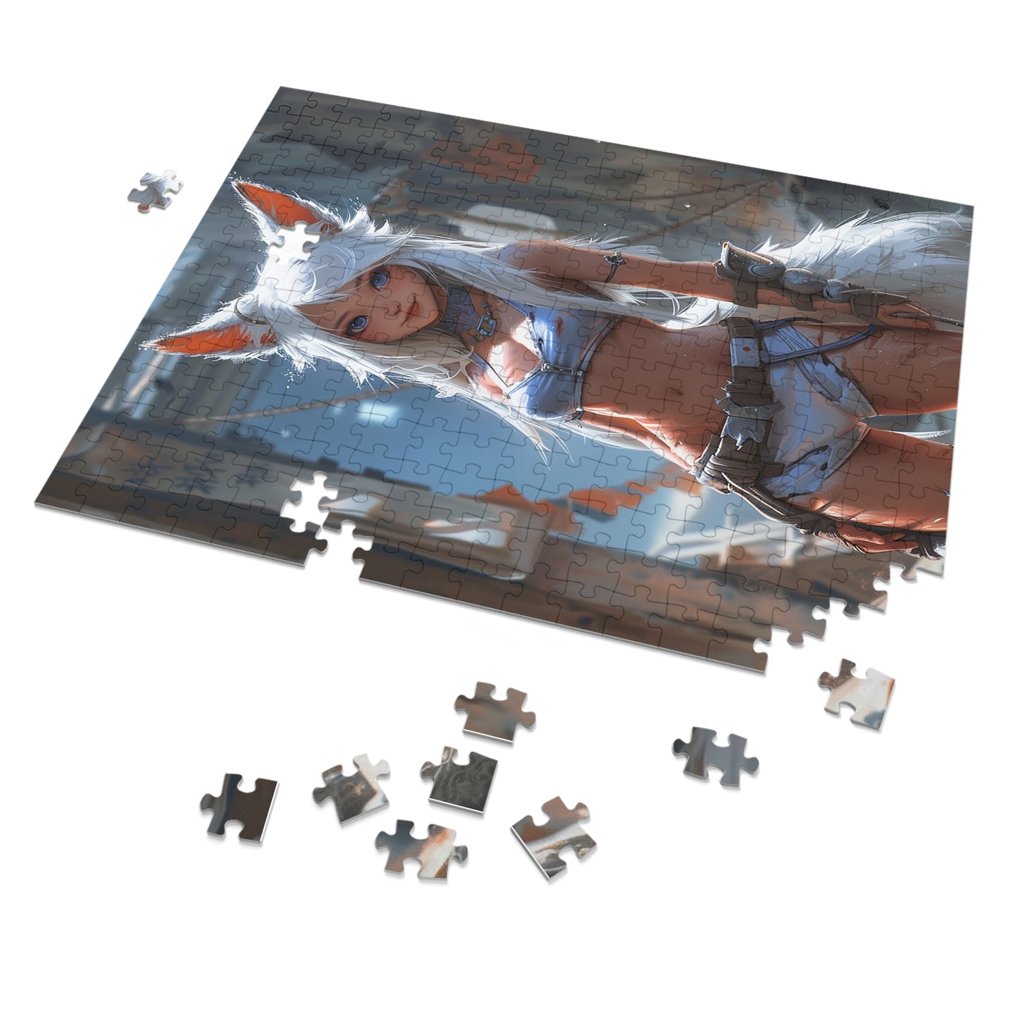 Anime Female Fox Warrior  Jigsaw Puzzle (30, 110, 252, 500,1000-Piece)