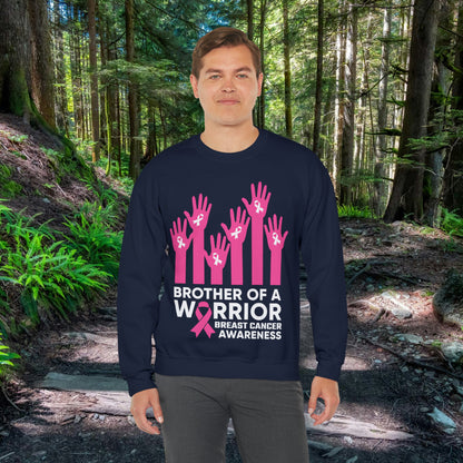 Brother of a Warrior Breast Cancer Awareness Heavy Blend™ Crewneck Sweatshirt