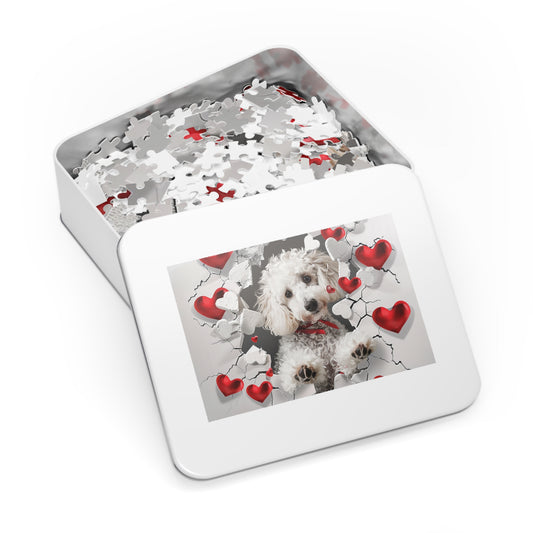 Valentine's Breakout Poodle Jigsaw Puzzle (30, 110, 252, 500,1000-Piece)