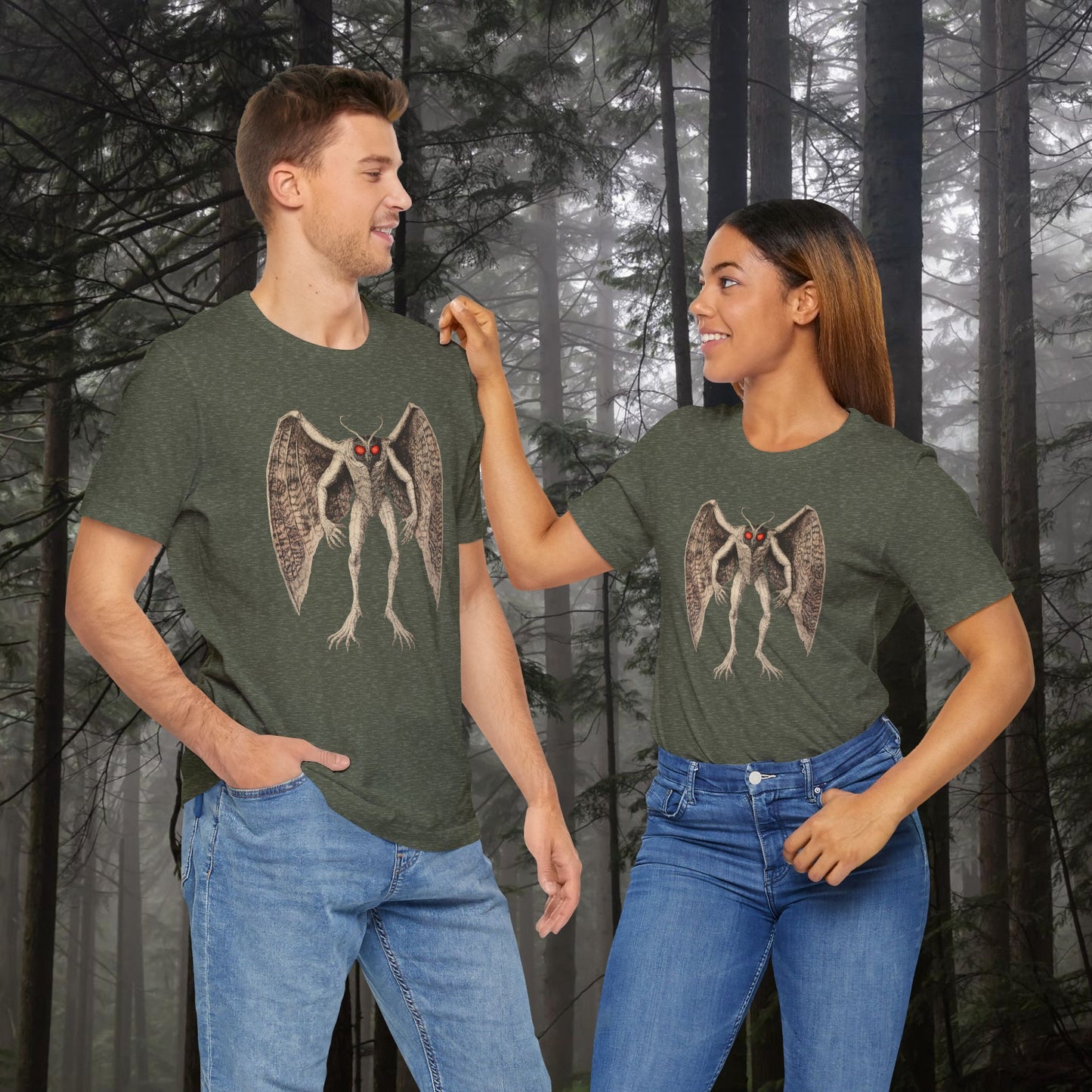 Mothman Unisex Jersey Tee - Paranormal Graphic T-Shirt