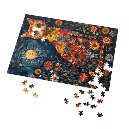 Flower Cat at Night Jigsaw Puzzle (30, 110, 252, 500,1000-Piece)