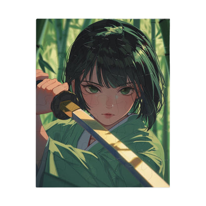 Green Eyed Japanese Anime Warrior  Jigsaw Puzzle (30, 110, 252, 500,1000-Piece)