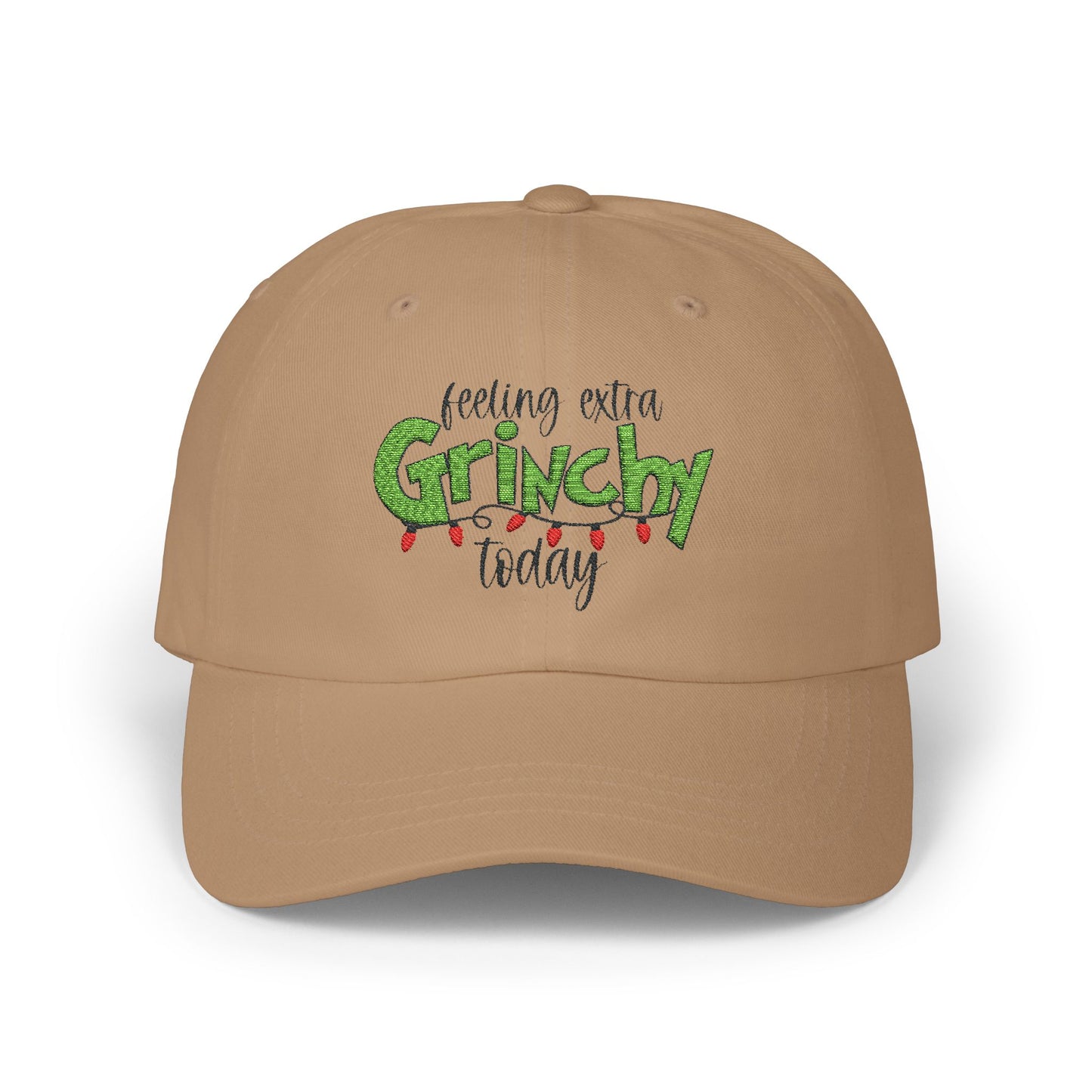 Feeling Extra Grinchy  Embroidery Dad Cap - Holiday Cheer Accessory