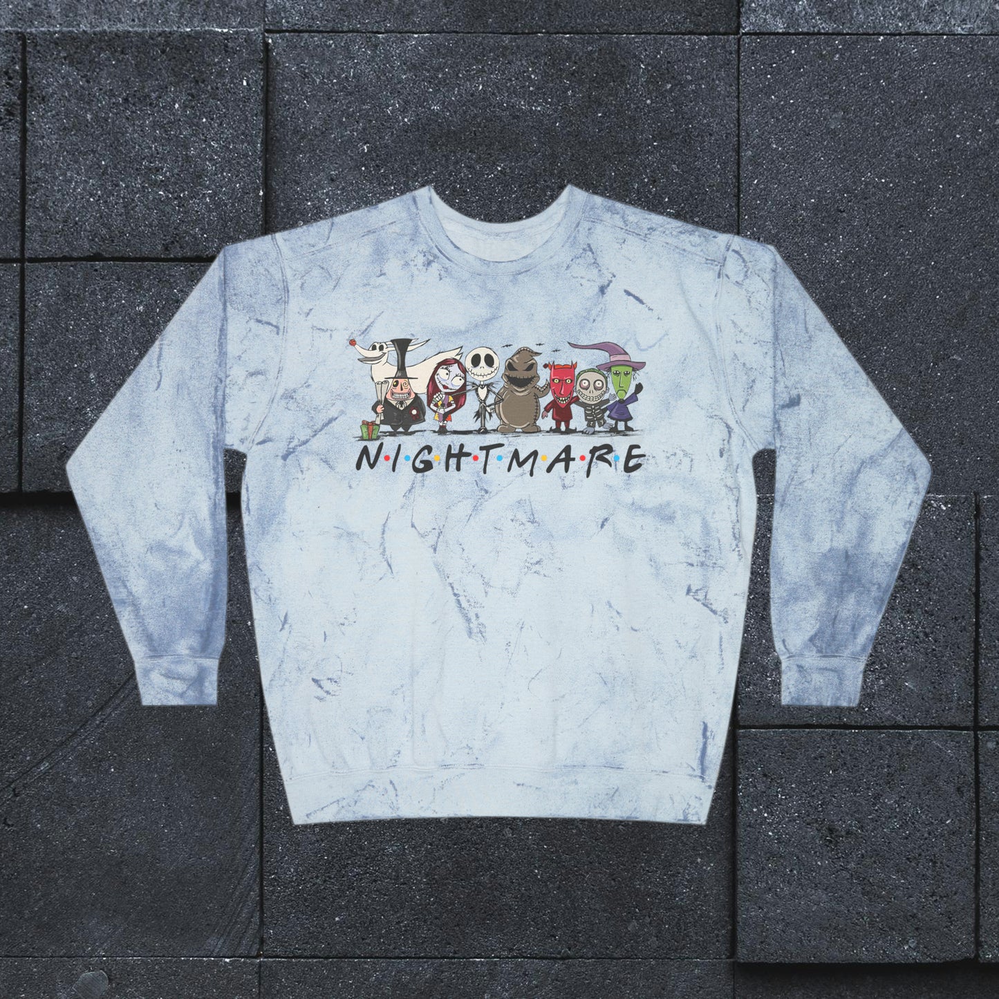 Nightmare Friends Comfort Colors Sweatshirt,  Unisex Color Blast Crewneck Sweatshirt