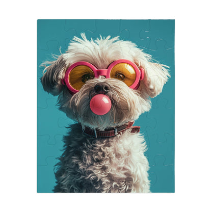 Maltese with Pink Sunglasses  Jigsaw Puzzle (30, 110, 252, 500,1000-Piece)