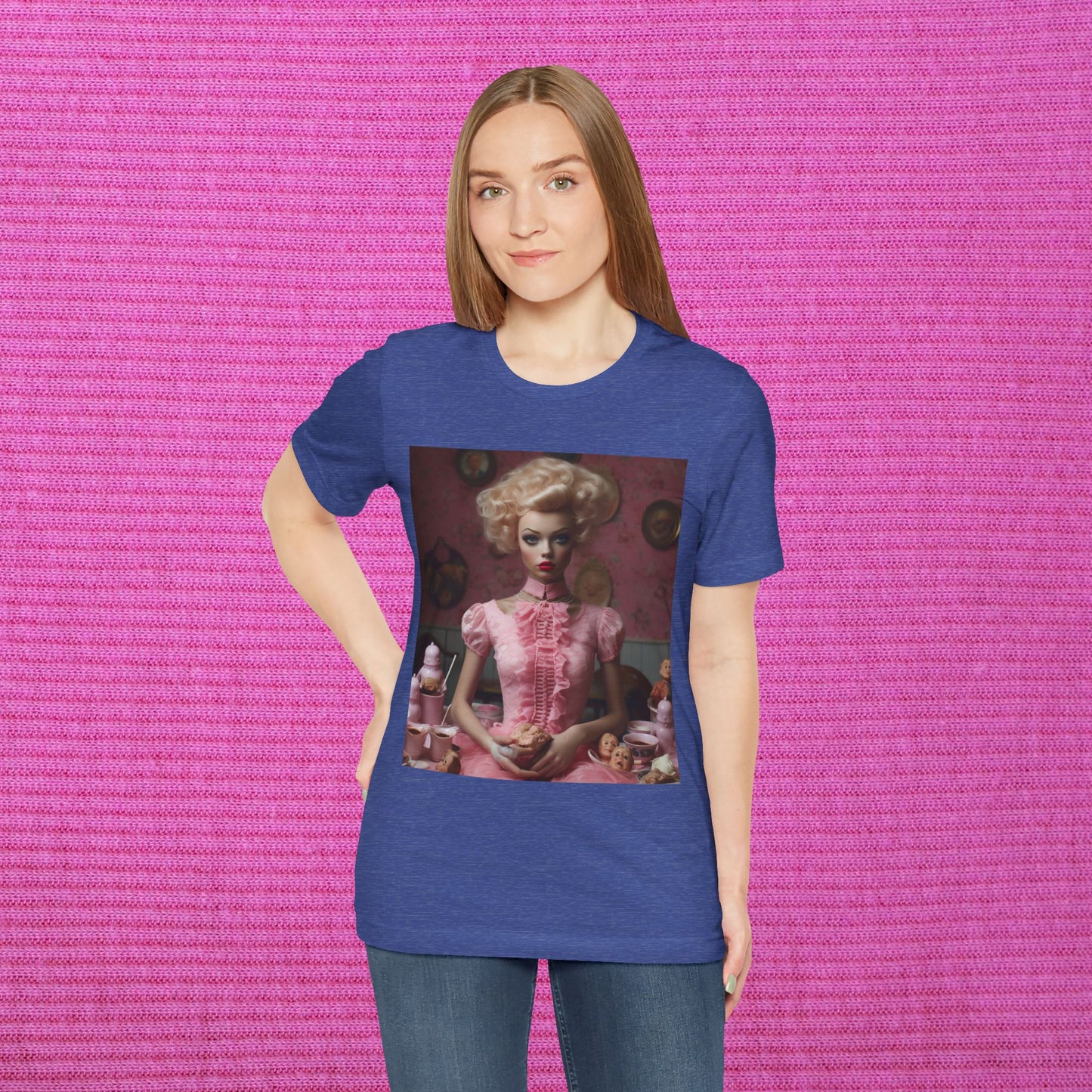 Creepy Barbie Doll Unisex Jersey Short Sleeve Tee