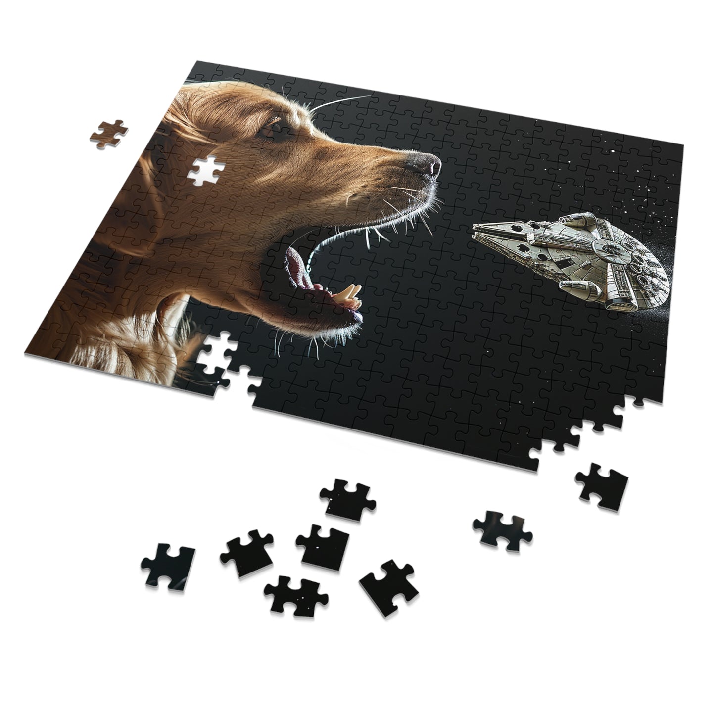 Golden Retriever vs Millennium Falcon  Jigsaw Puzzle (30, 110, 252, 500,1000-Piece)