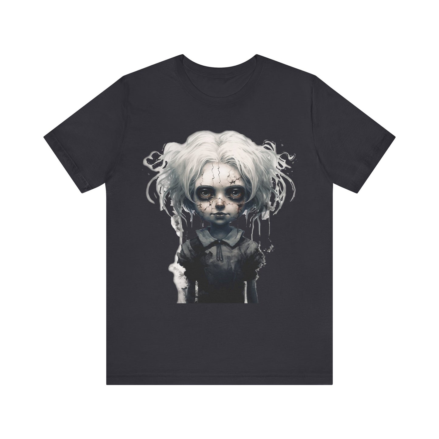 Creepy Doll Halloween Unisex Jersey Short Sleeve Tee
