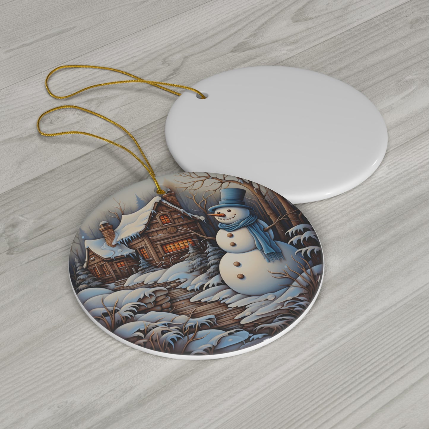 Snowman Christmas Ceramic Ornament