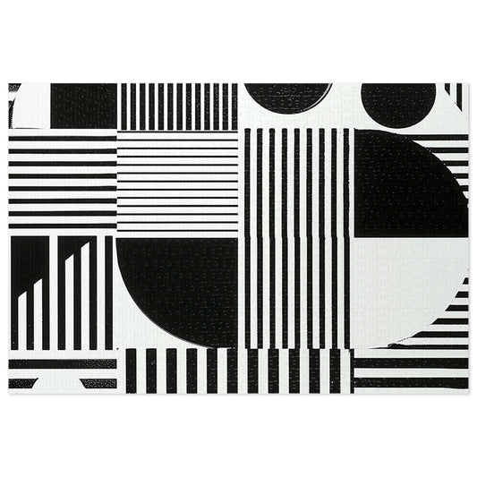Black and White Geometric Design  Jigsaw Puzzle (30, 110, 252, 500,1000-Piece)
