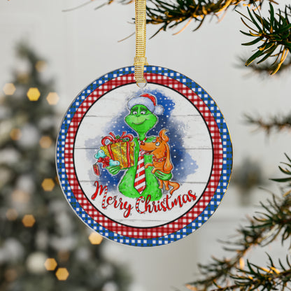 Red White and Blue Grinch and Max Acrylic Ornaments