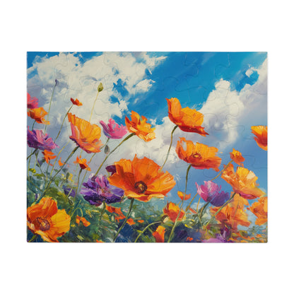 Field of California Poppies  Jigsaw Puzzle (30, 110, 252, 500,1000-Piece)