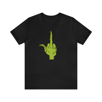 Grinch Middle Finger  Unisex Jersey Short Sleeve Tee