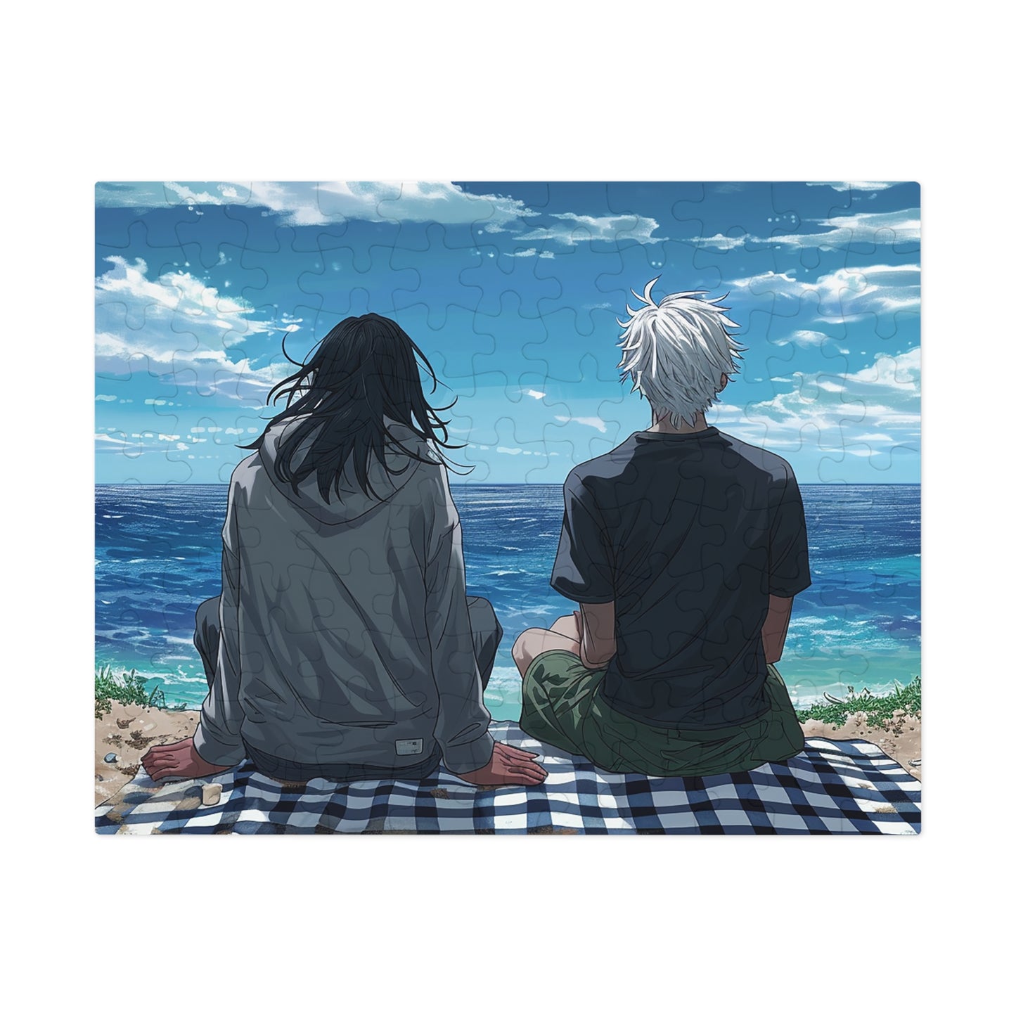 Anime Couple at the Beach  Jigsaw Puzzle (30, 110, 252, 500,1000-Piece)