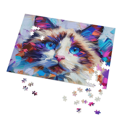 Cat Oil Painting Jigsaw Puzzle (30, 110, 252, 500,1000-Piece)