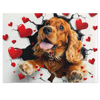 Valentine's Breakout Cocker Spaniel Jigsaw Puzzle (30, 110, 252, 500,1000-Piece)