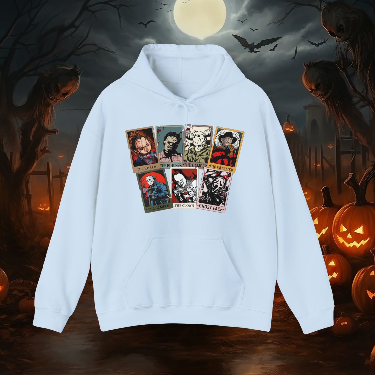 Horror Friends Tarot Cards Unisex Heavy Blend™ Hooded Sweatshirt