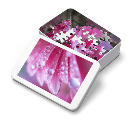 Pink Petals with Dew Drops  Jigsaw Puzzle (30, 110, 252, 500,1000-Piece)