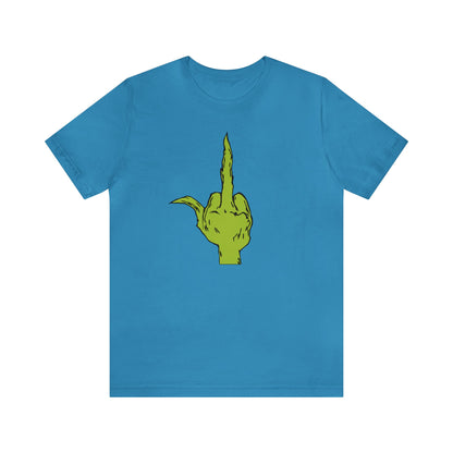 Grinch Middle Finger  Unisex Jersey Short Sleeve Tee