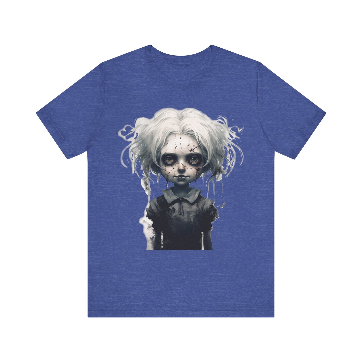Creepy Doll Halloween Unisex Jersey Short Sleeve Tee