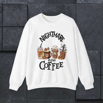 Nightmare Before Coffee Halloween Shirt, Halloween Sweatshirt, Unisex Heavy Blend™ Crewneck Sweatshirt
