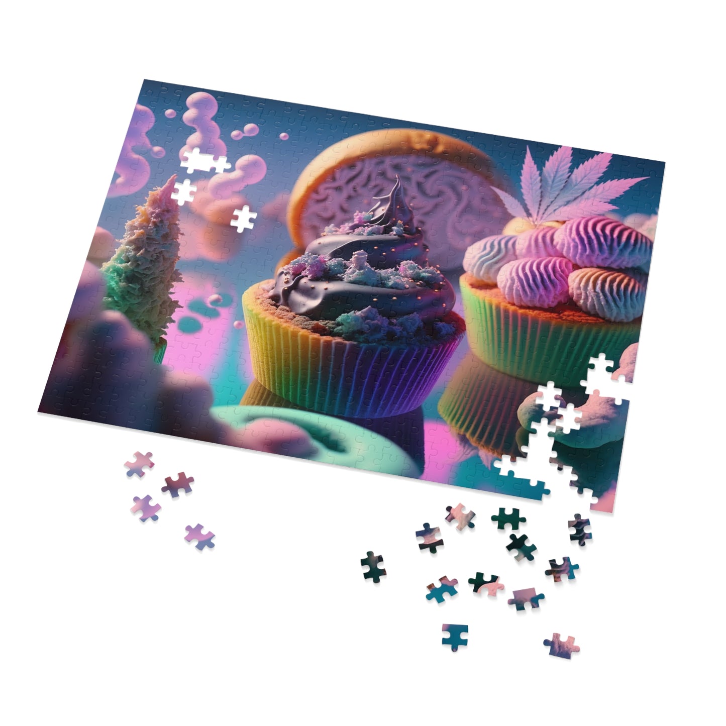 Colorful Magical Cupcakes  Jigsaw Puzzle (30, 110, 252, 500,1000-Piece)